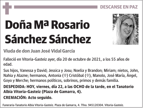 Mª Rosario Sánchez Sánchez