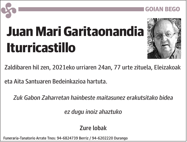 Juan Mari Garitaonandia Iturricastillo Zaldibaren