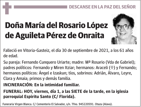 María del Rosario López de Aguileta Pérez de Onraita