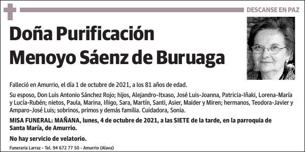 Purificación Menoyo Sáenz de Buruaga