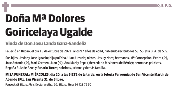 Mª Dolores Goiricelaya Ugalde