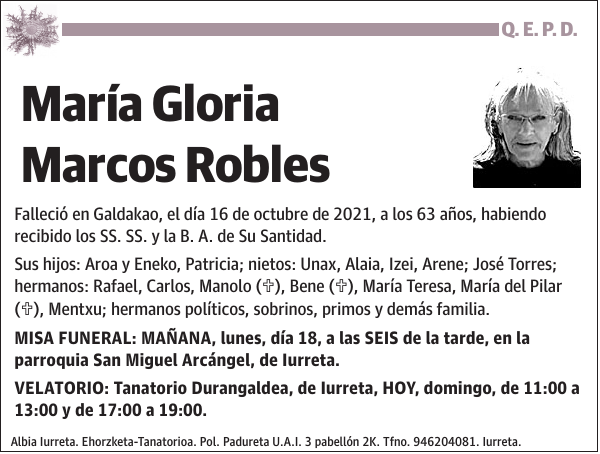 María Gloria Marcos Robles