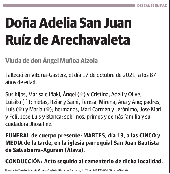 Adelia San Juan Ruíz de Arechavaleta