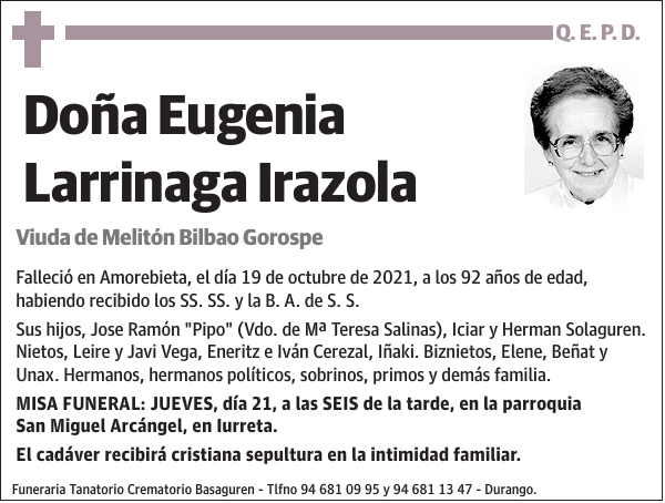 Eugenia Larrinaga Irazola