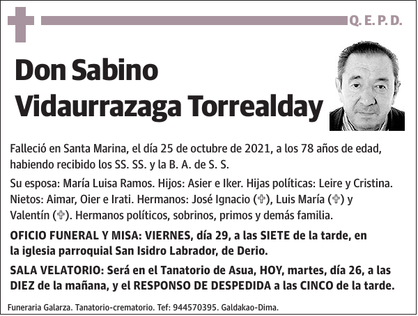 Sabino Vidaurrazaga Torrealday