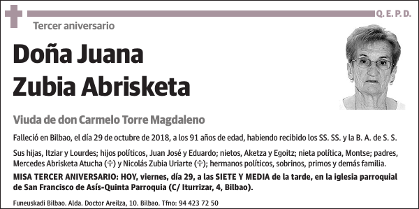 Juana Zubia Abrisketa