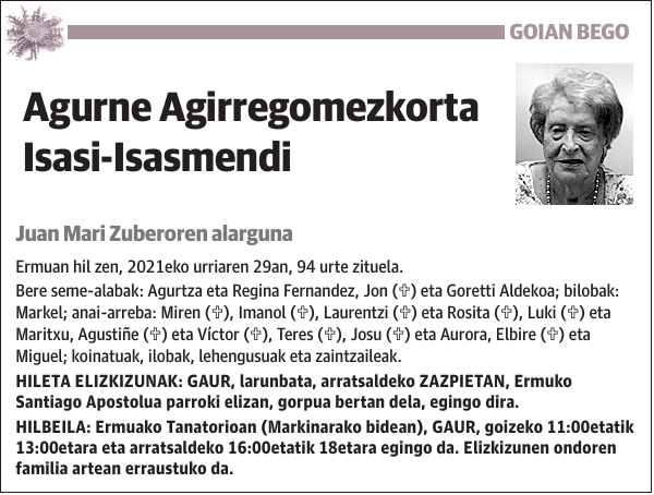 Agurne Agirregomezkorta Isasi-Isasmendi