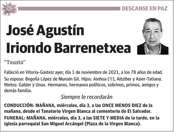 José Agustín Iriondo Barrenetxea