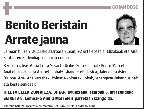 Benito Beristain Arrate