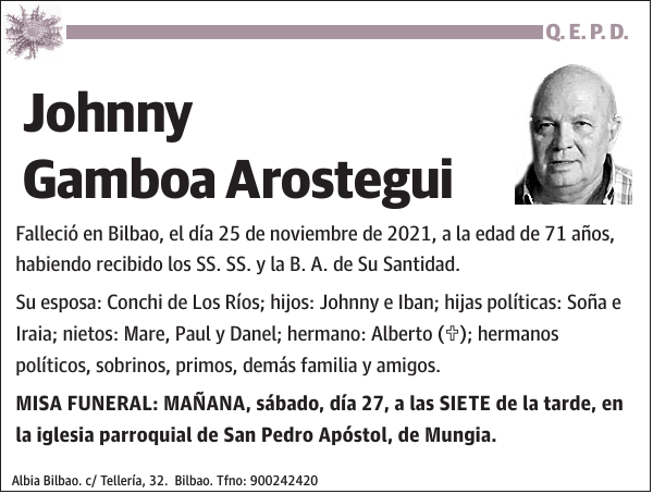 Johnny Gamboa Arostegui