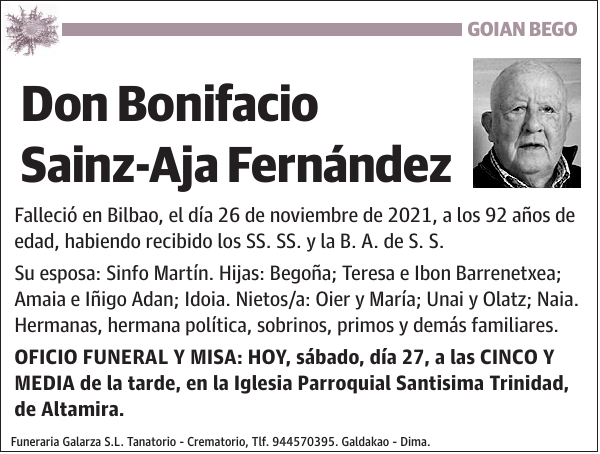 Bonifacio Sainz-Aja Fernández