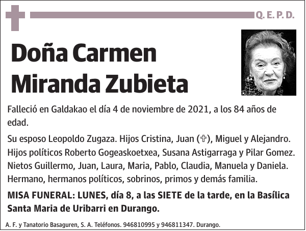 Carmen Miranda Zubieta