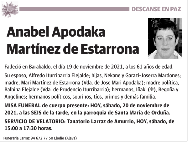 Anabel Apodaka Martínez de Estarrona