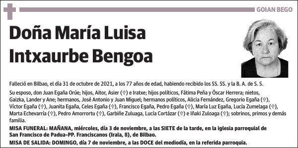 María Luisa Intxaurbe Bengoa