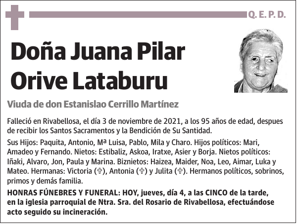 Juana Pilar Orive Lataburu