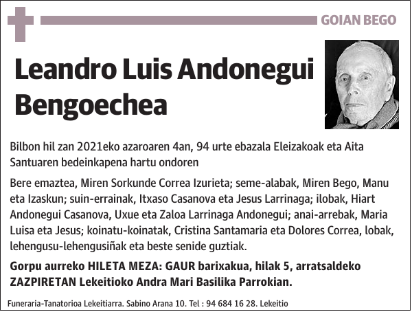 Leandro Luis Andonegui Bengoechea