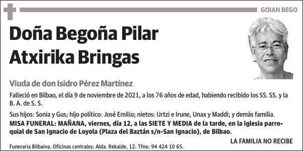 Begoña Pilar Atxirika Bringas