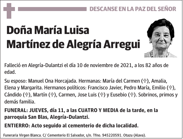 María Luisa Martínez de Alegría Arregui