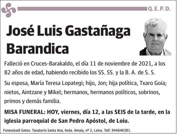 José Luis Gastañaga Barandica