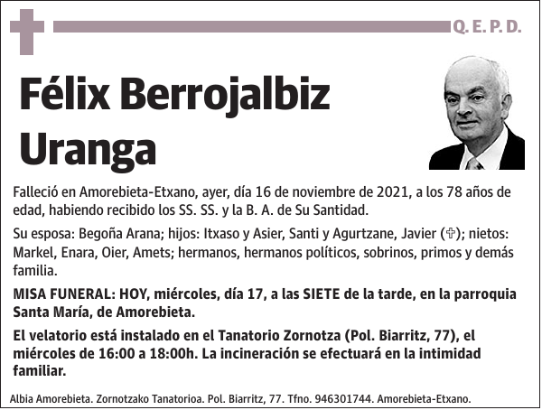 Félix Berrojalbiz Uranga