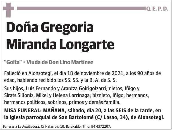 Gregoria Miranda Longarte