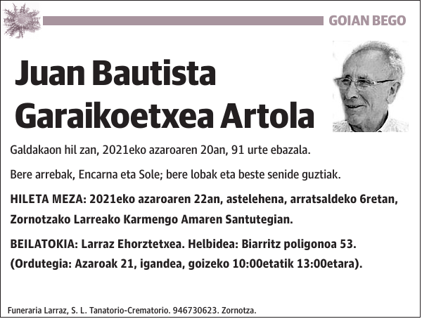 Juan Bautista Garaikoetxea Artola