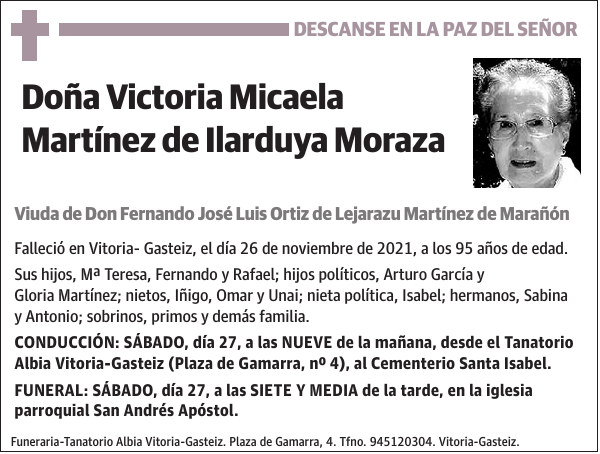 Victoria Micaela Martínez de Ilarduya Moraza