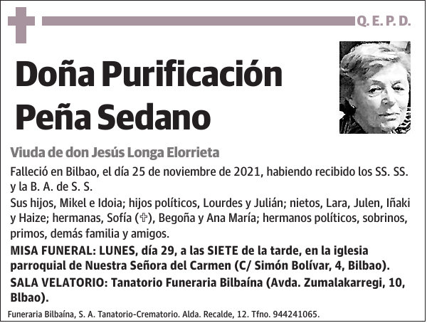 Purificación Peña Sedano