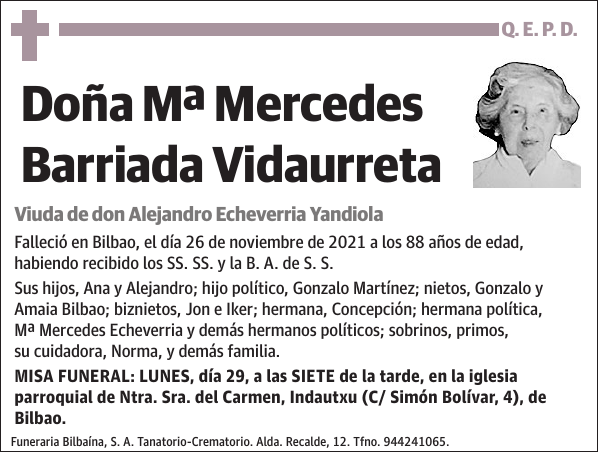 Mª Mercedes Barriada Vidaurreta