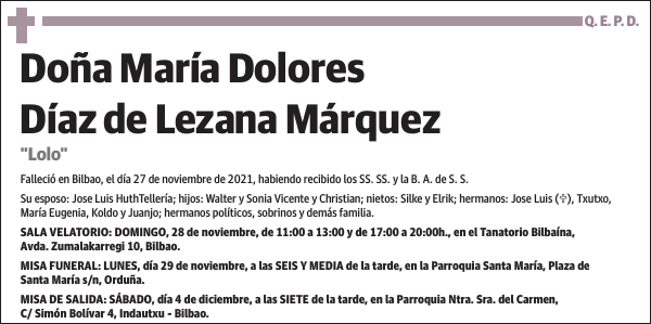 María Dolores Díaz de Lezana Márquez