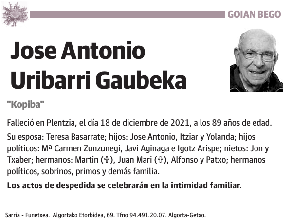 Jose Antonio Uribarri Gaubeka