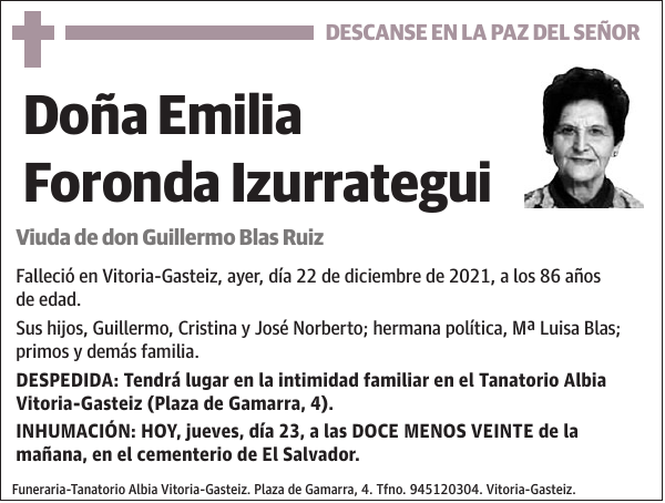 Emilia Foronda Izurrategui