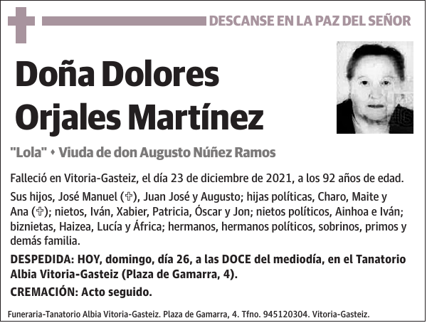 Dolores Orjales Martínez