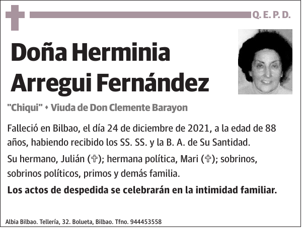 Herminia Arregui Fernández 'Chiqui'