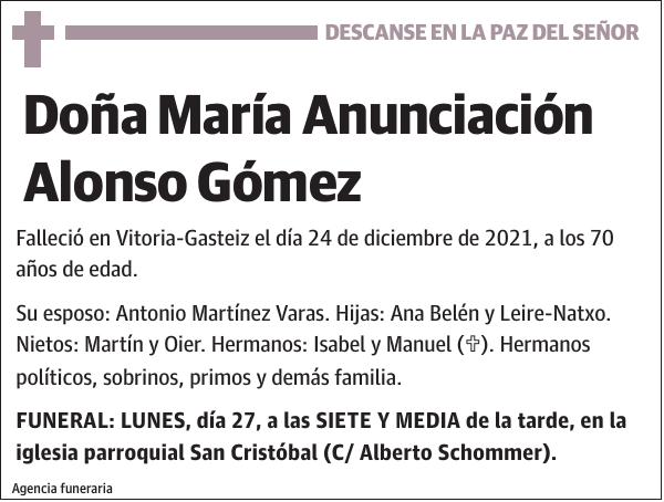 María Anunciación Alonso Gómez