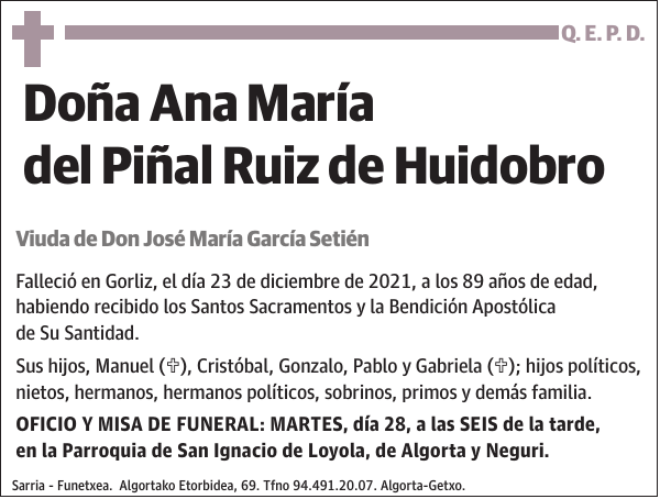 Ana María del Piñal Ruiz de Huidobro