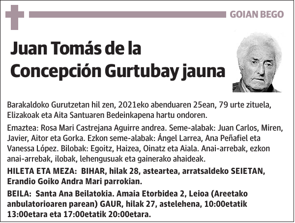 Juan Tomás de la Concepción Gurtubay