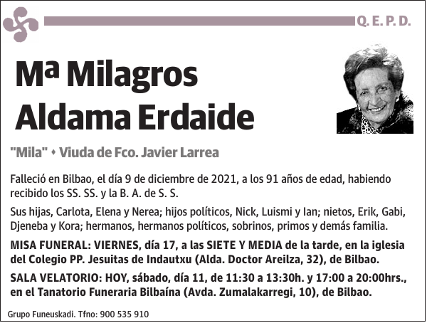 Mª Milagros Aldama Erdaide