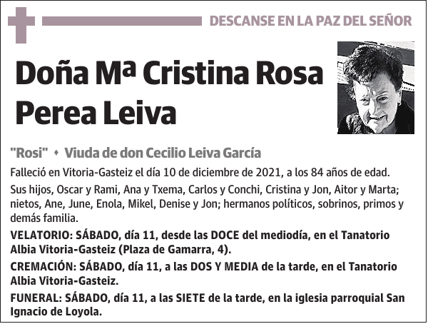 Mª Cristina Rosa Perea Leiva