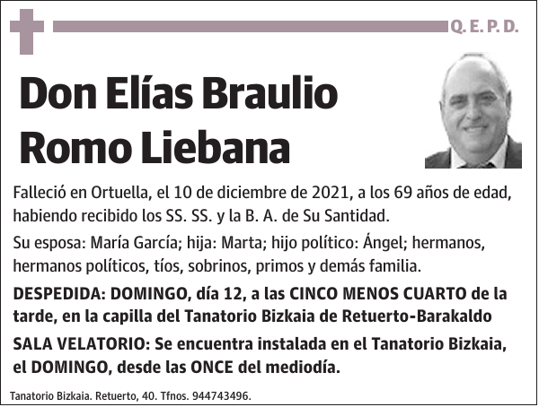 Elías Braulio Romo Liebana