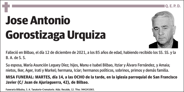 Jose Antonio Gorostizaga Urquiza