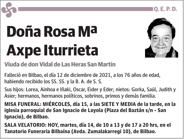 Rosa Mª Axpe Iturrieta