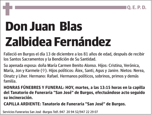 Juan Blas Zalbidea Fernández