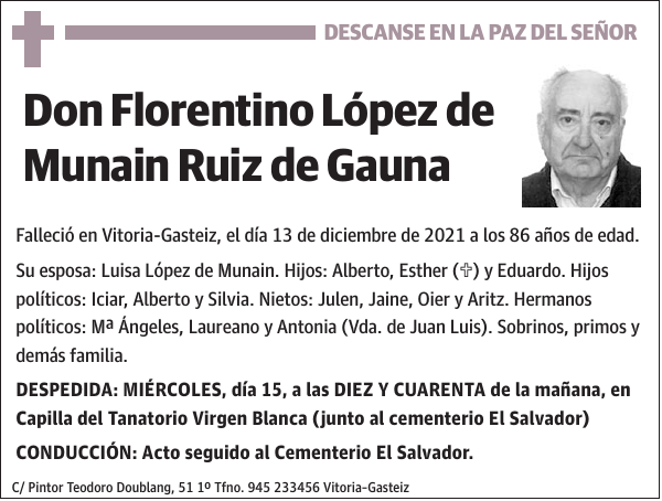 Florentino López de Munain Ruiz de Gauna