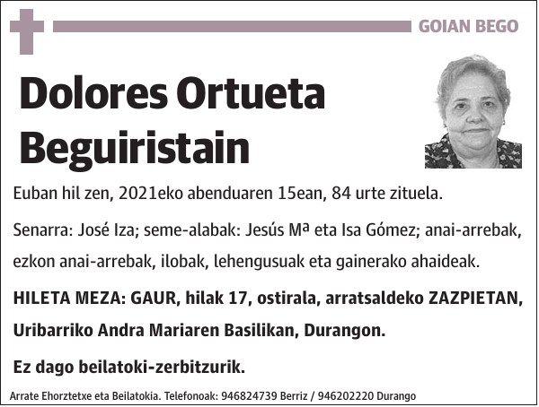 Dolores Ortueta Beguiristain