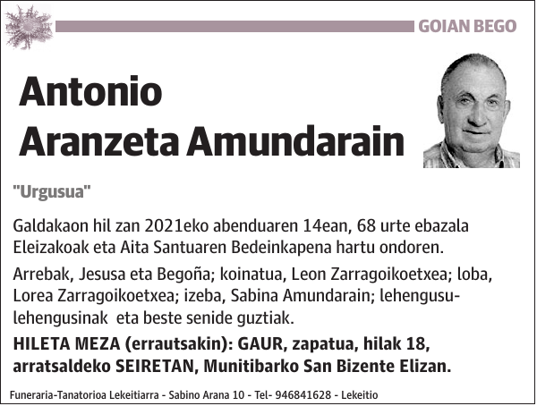 Antonio Aranzeta Amundarain