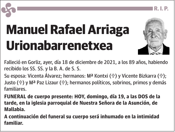 Manuel Rafael Arriaga Urionabarrenetxea