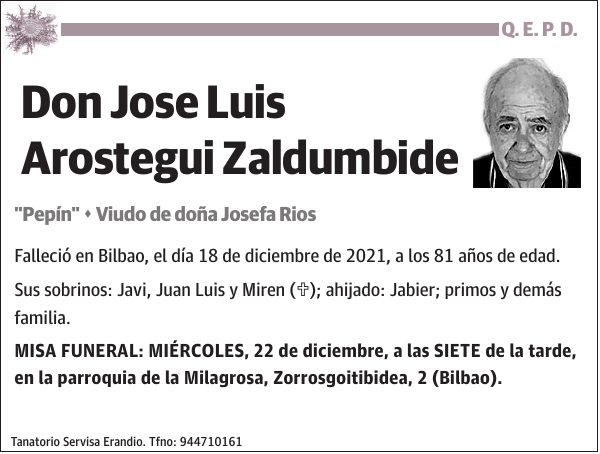 Jose Luis Arostegui Zaldumbide