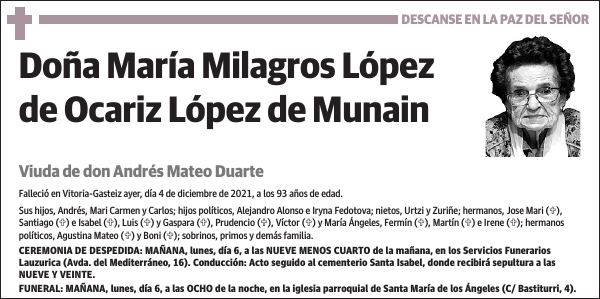 María Milagros López de Ocariz López de Munain