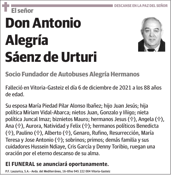 Antonio Alegría Sáenz de Urturi